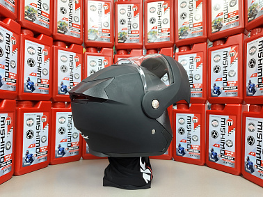 Шлем модуляр HETOSHI X-202 (светополоса,USB-кабель,встр.батарея) цв. Черный матовый р.S  