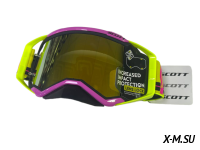 Очки мотокросс SCOTT XD3-37 коробка цв. оправы Желто-розовый цв. стекла Желтый зеркальный