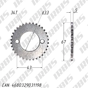 Звезда вала ГРМ 161FMJ, 166FMM (CB125-250) 34T h3mm d33mm; KAYO-250